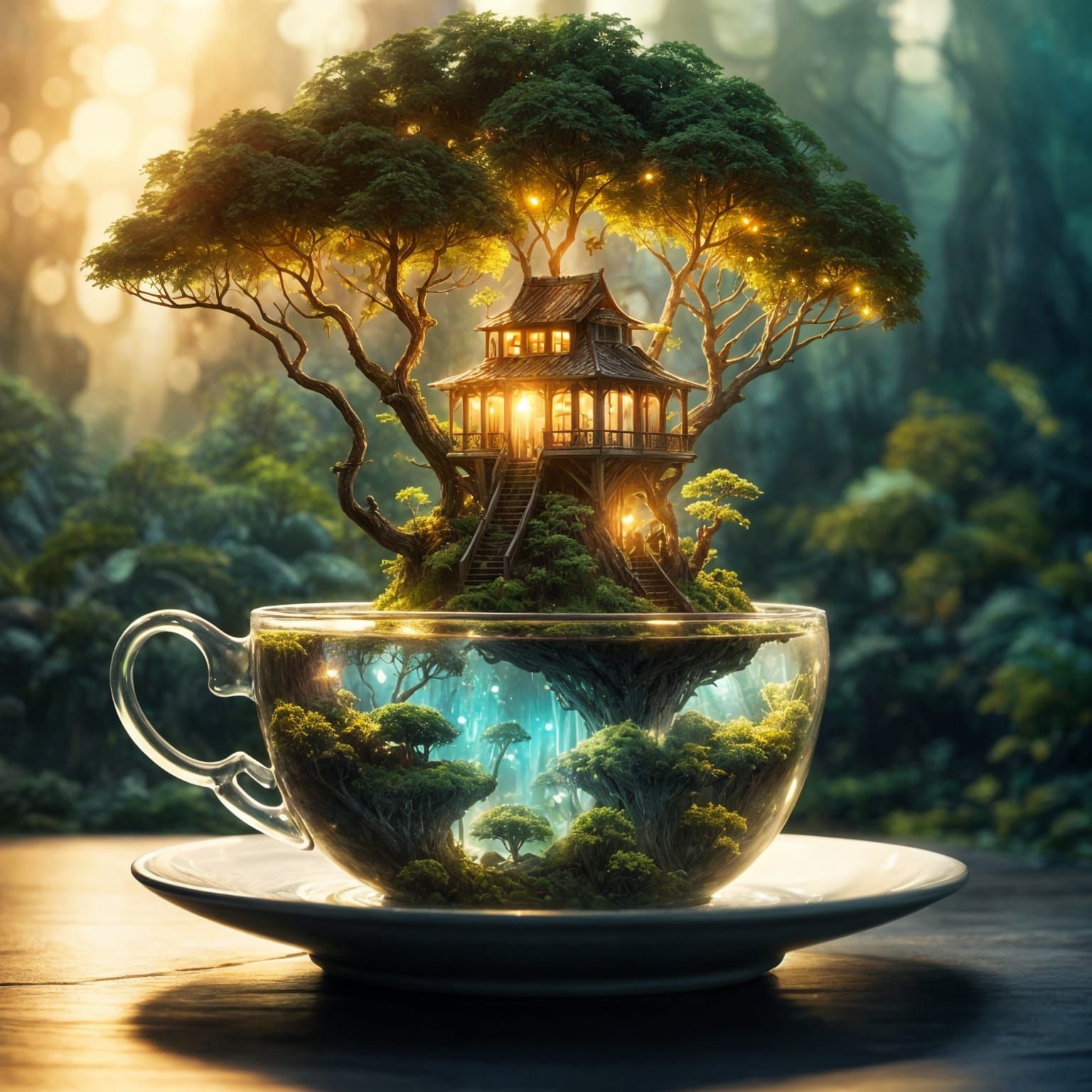 Floating island tree house  by @Luan