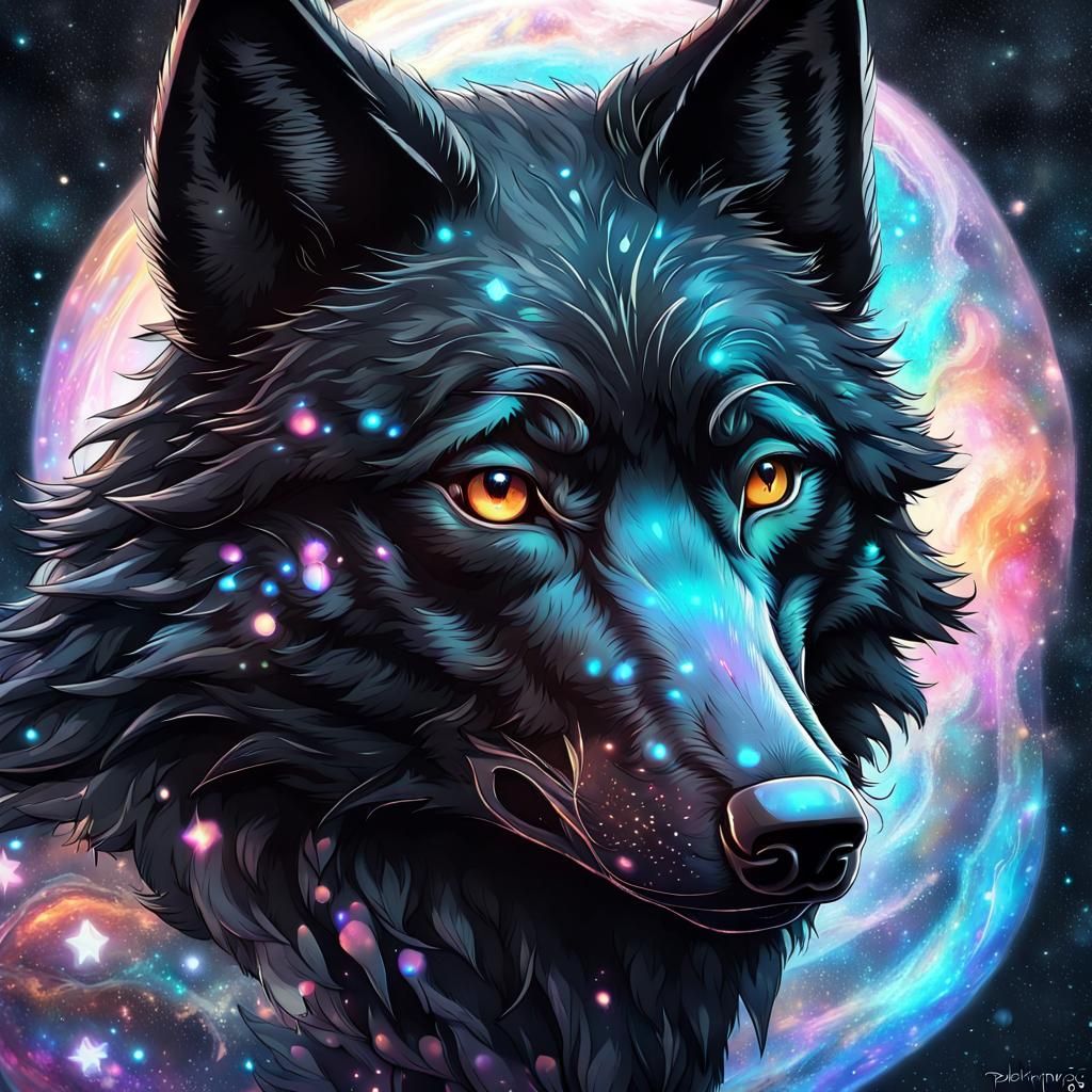 The Cosmic Wolf - AI Generated Artwork - NightCafe Creator