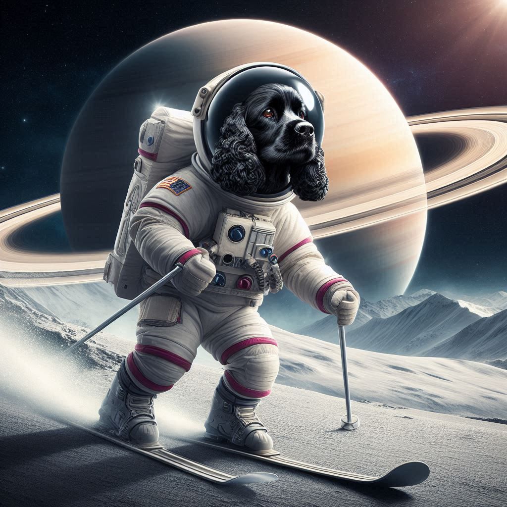 Astronaut Mel Skiing In Outer Space