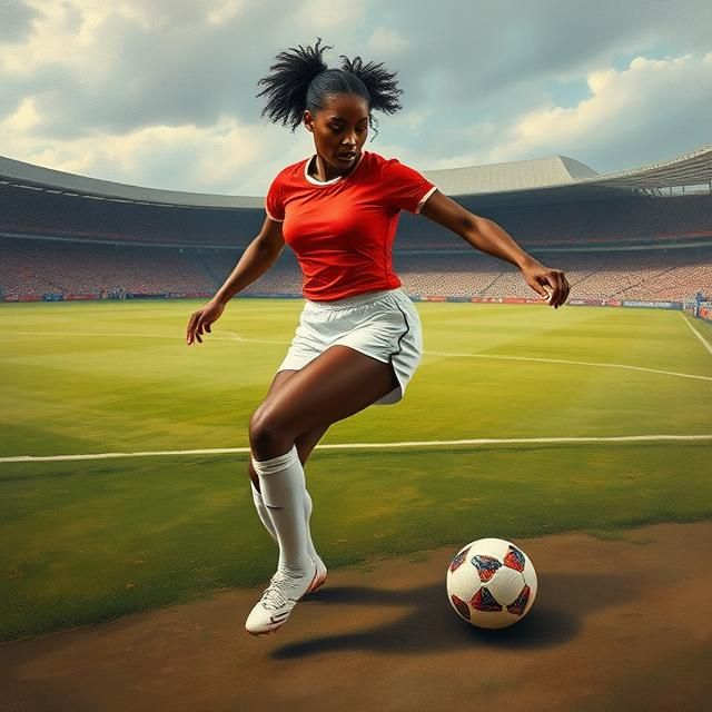 BLACK FEMALE JAMAICAN SOCCER STAR PLAYING SOCCER FOR NOTTING...