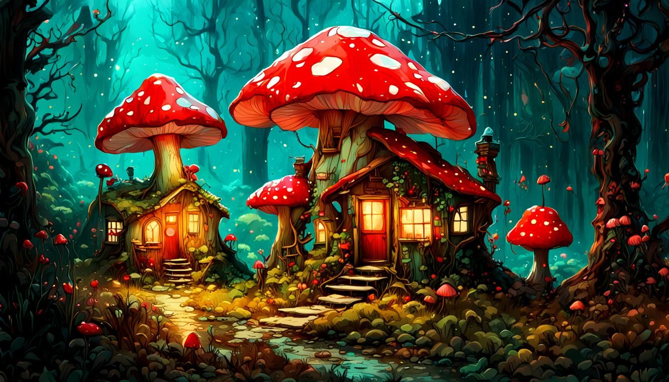 Fairy Village - Ai Generated Artwork - Nightcafe Creator