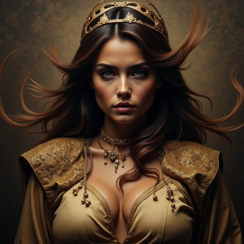 Surreal Hyperreal Portrait of Arab Woman in Horrific Encount...