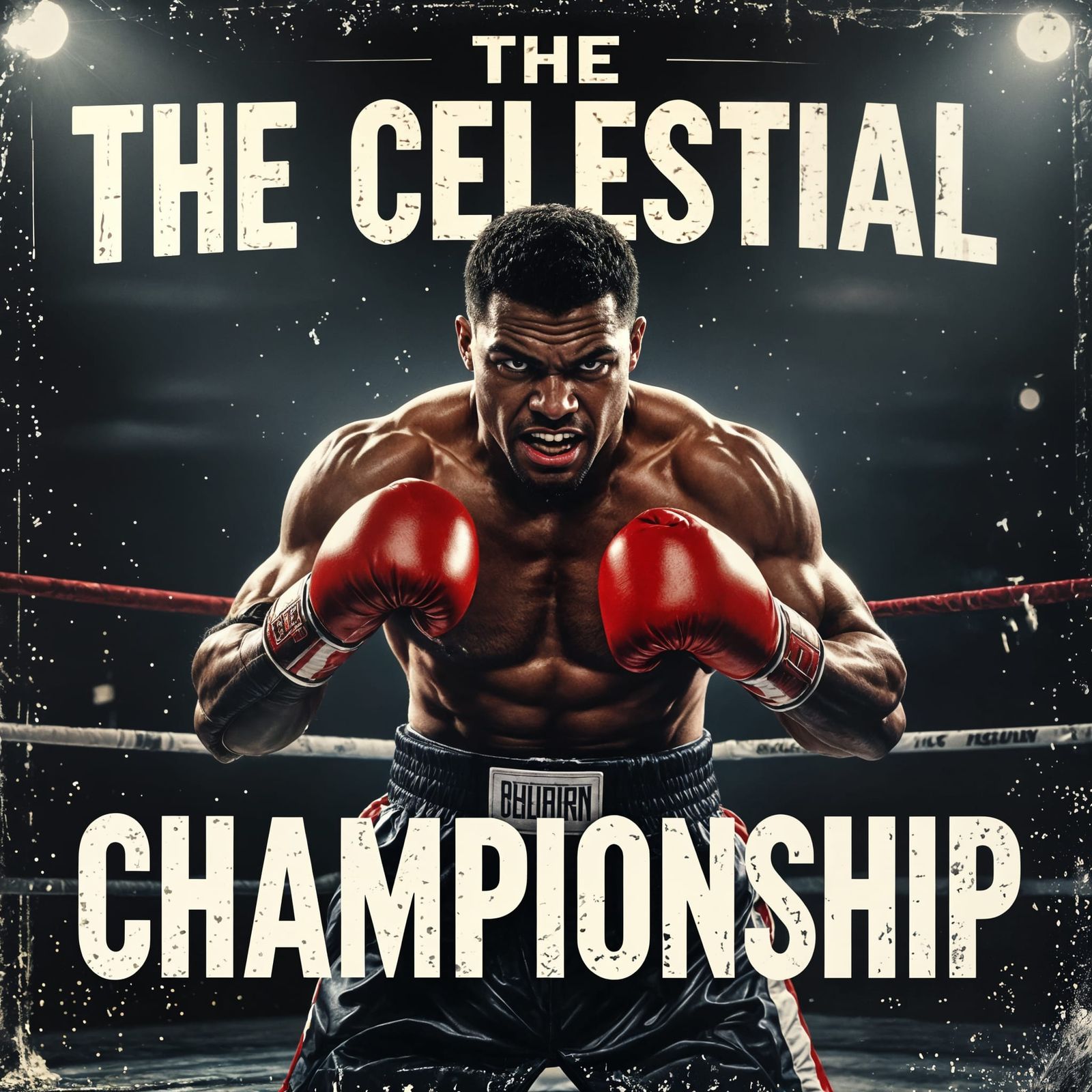 Vintage boxing match poster featuring a determined Boxer  by @BlackKnight