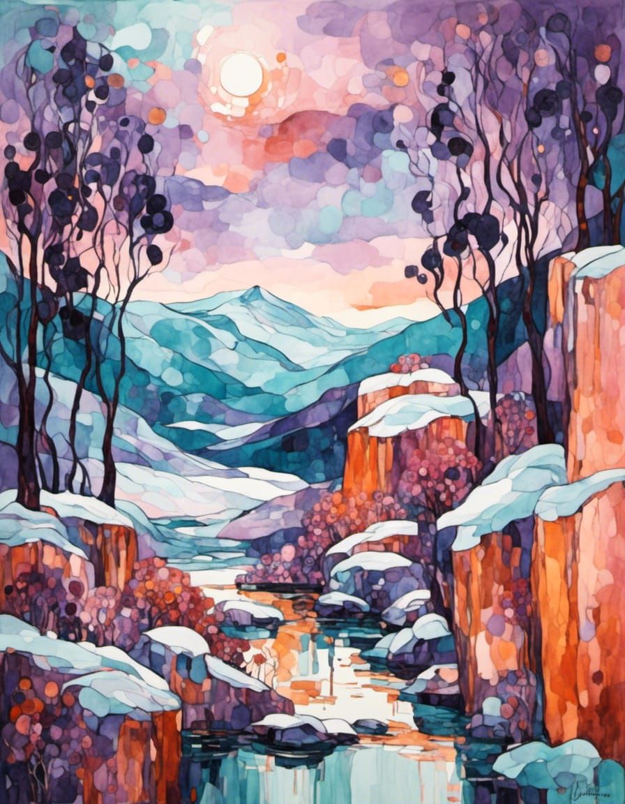 Klimt's take on pink winter 