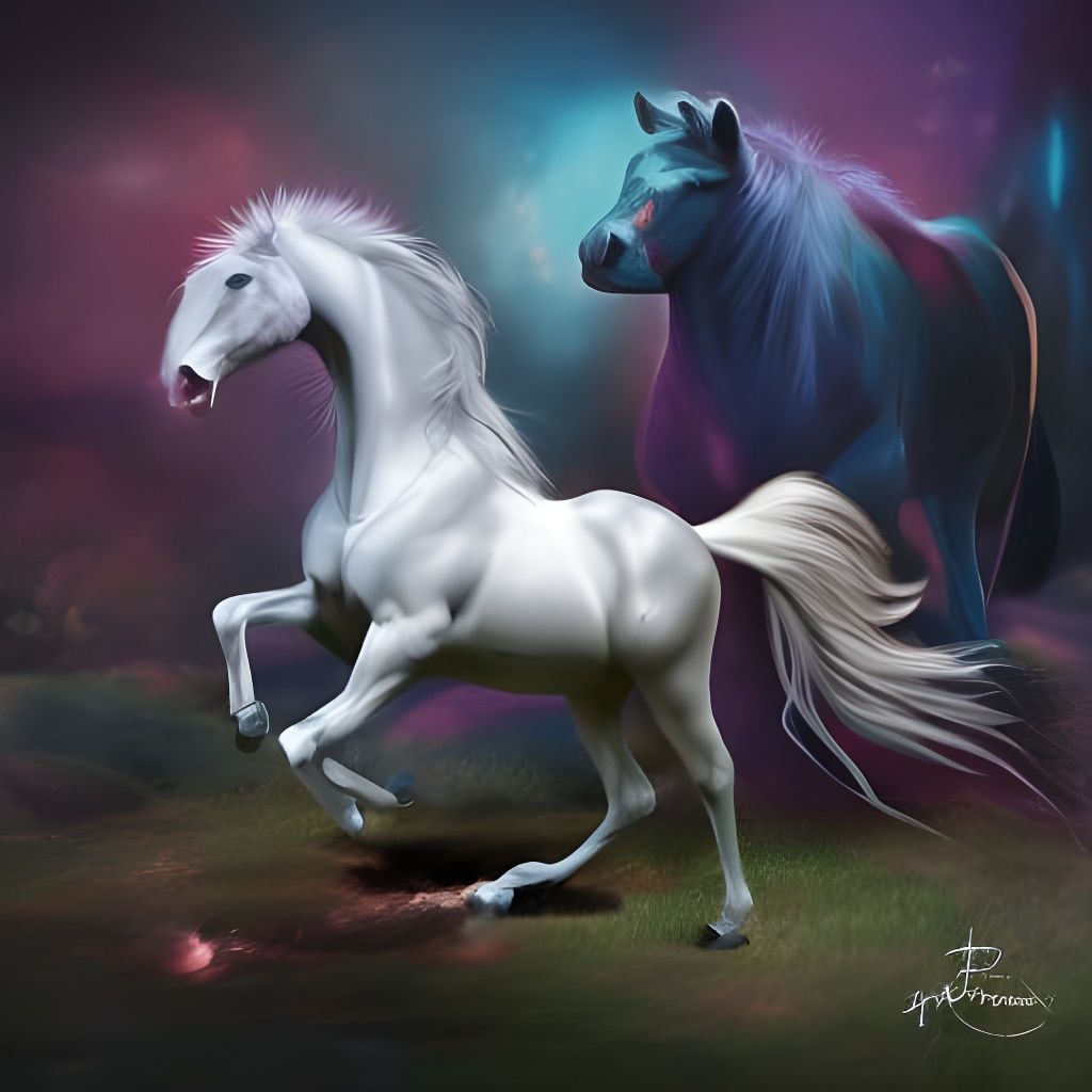 Effective White Horse - AI Generated Artwork - NightCafe Creator