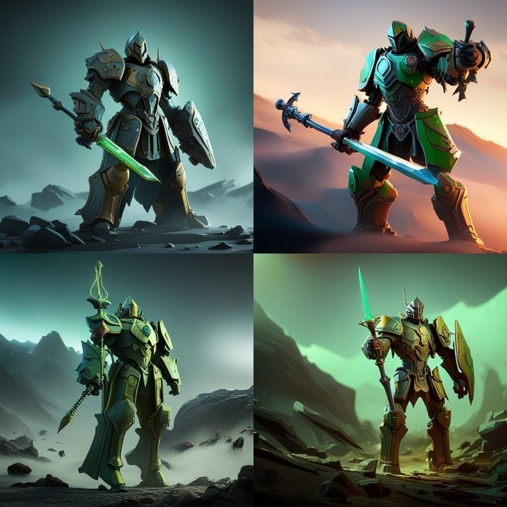 Green Knight with a Big sword