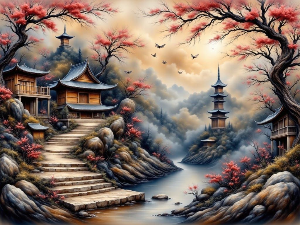 <lora:Abstract Oriental:1.0>