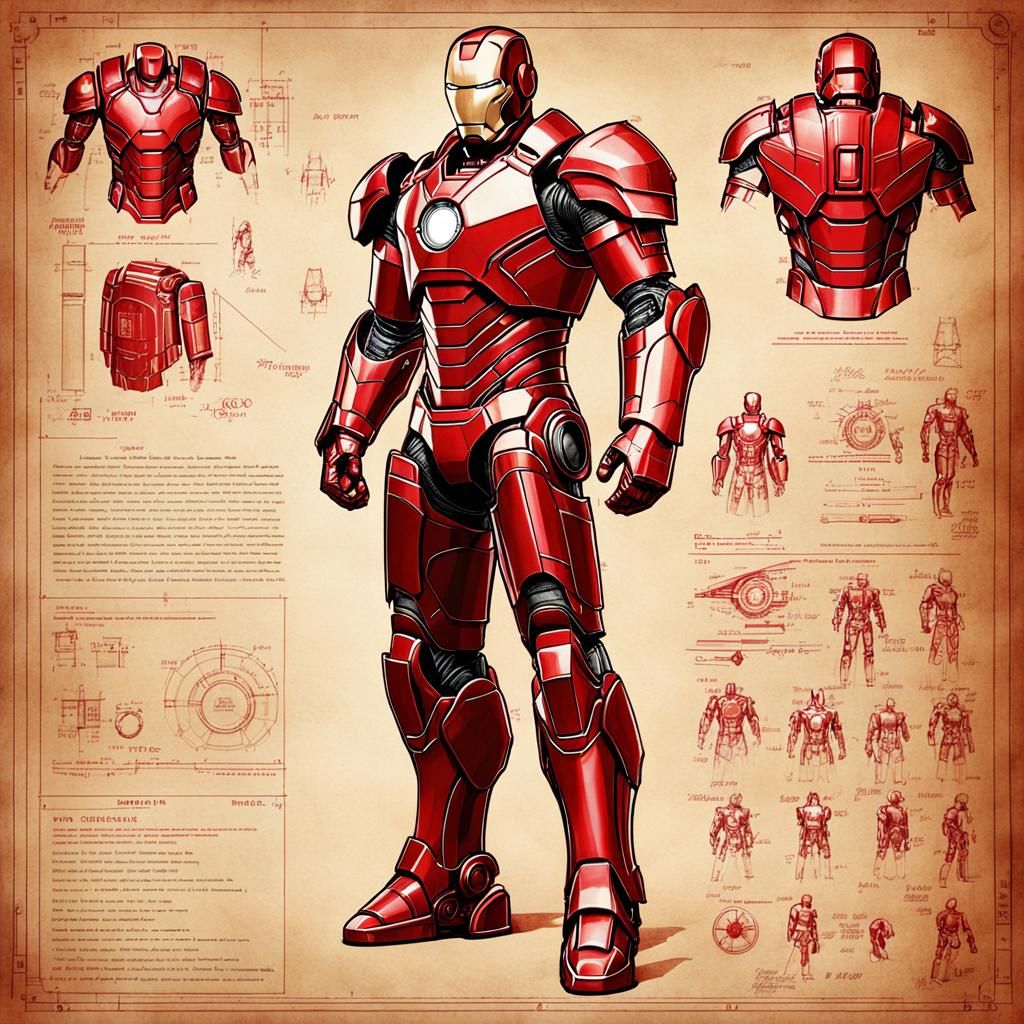 Blueprint of Iron mans armor #3  by @axelb
