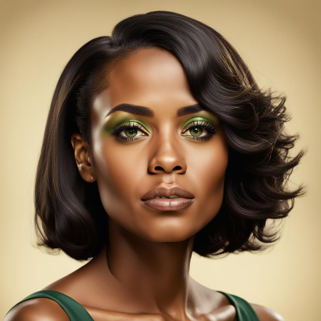 Confident African American Beauty in High-End Beauty Adverti...