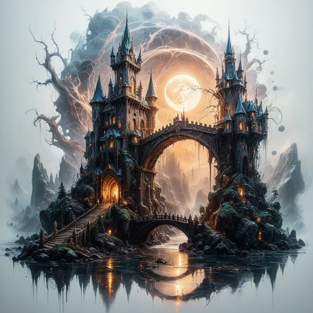 Spiderweb Castle Citadel at Midnight 🕸️🏰