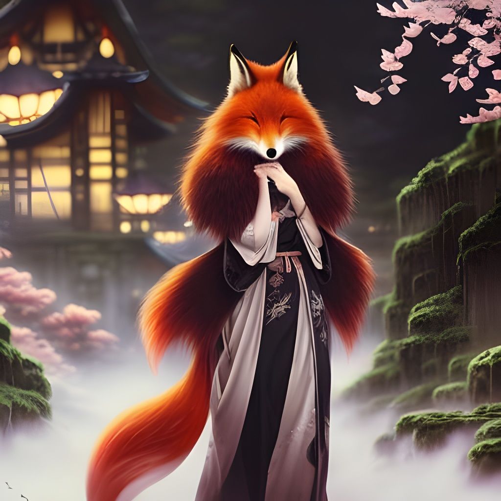 Mask of the kitsune AI Generated Artwork NightCafe Creator