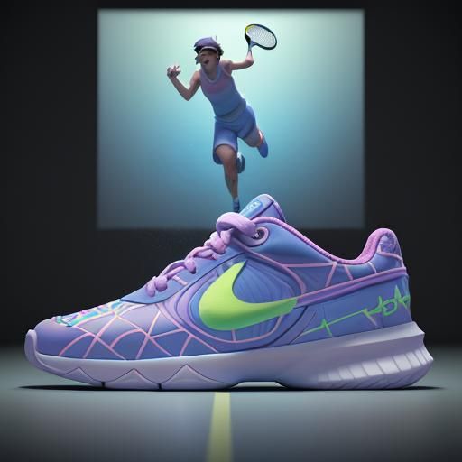 Epic tennis shoe art 