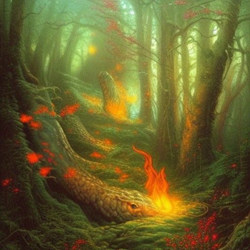 And, as in uffish thought he stood,
The Jabberwock, with eye...
