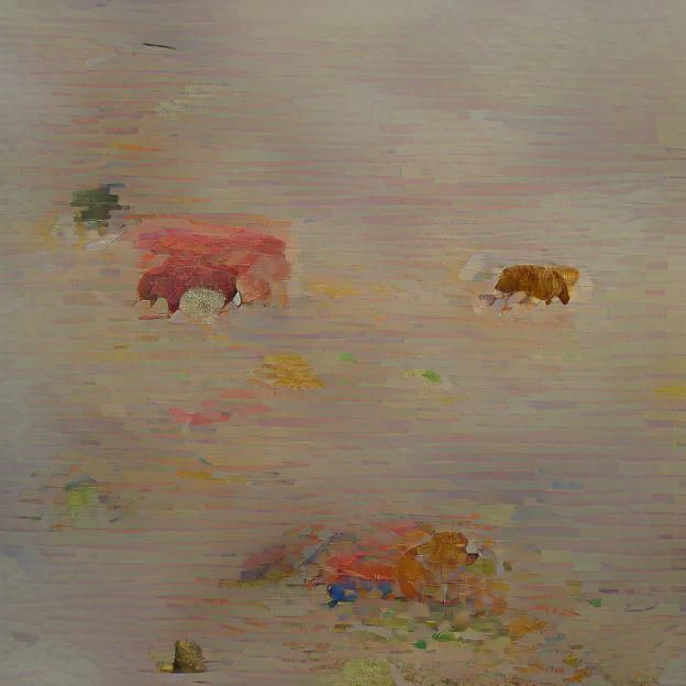 Big bears, cow hairs, eyelash mountain detailed painting imp...