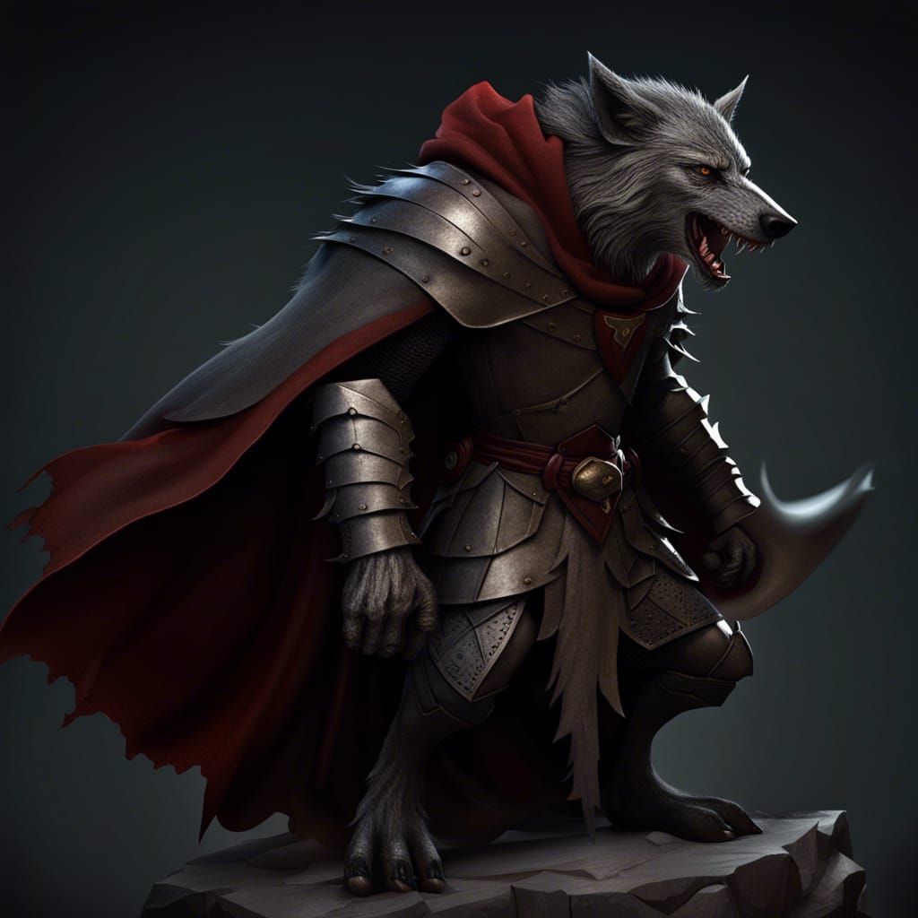 Werewolf knight with cape - AI Generated Artwork - NightCafe Creator