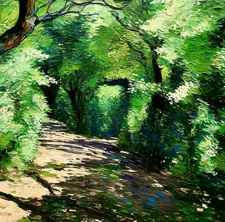 Along the woodland path