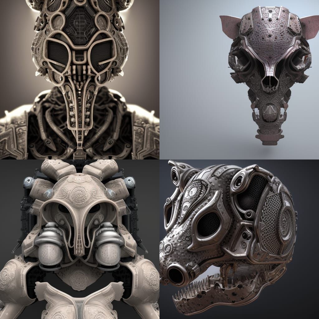 Women. Intricate detail. Pig skull mask.