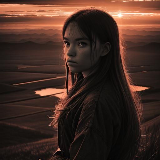 Red river valley in sunset. She is hoping to see a rainbow