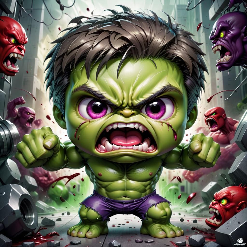 CHIBI HULK SMASH!  by @IAP