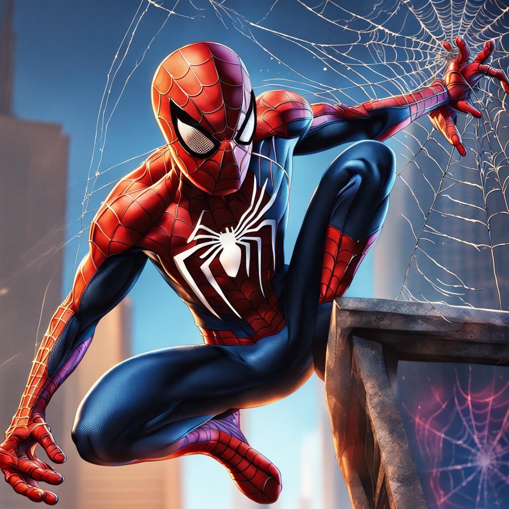 Spiderman shooting spiderwebs - AI Generated Artwork - NightCafe Creator