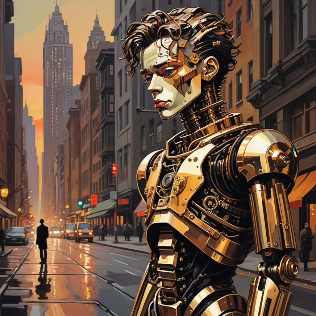 Binary Code Dream, Sad robot steampunk style  by @Liberty99 - Tracey - MamaBear