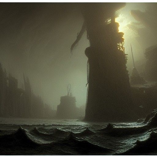 The Sunken City of R'lyeh - AI Generated Artwork - NightCafe Creator