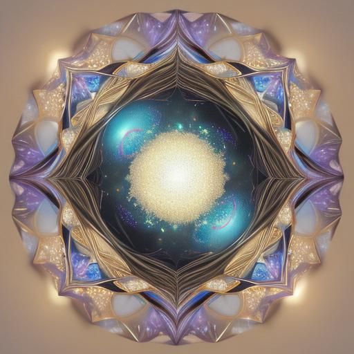 spherical Abstract art painting flowing dotted cells diamond...