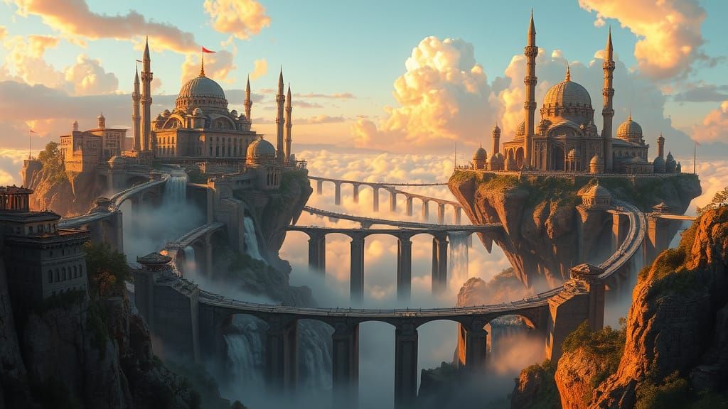 City on a floating island  by @TheKnowAbout