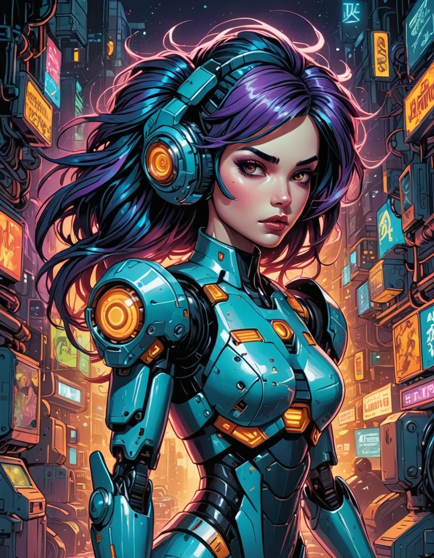 Xj-9 Robot girl . Adults art.  Mark Brooks and Dan Mumford, ...