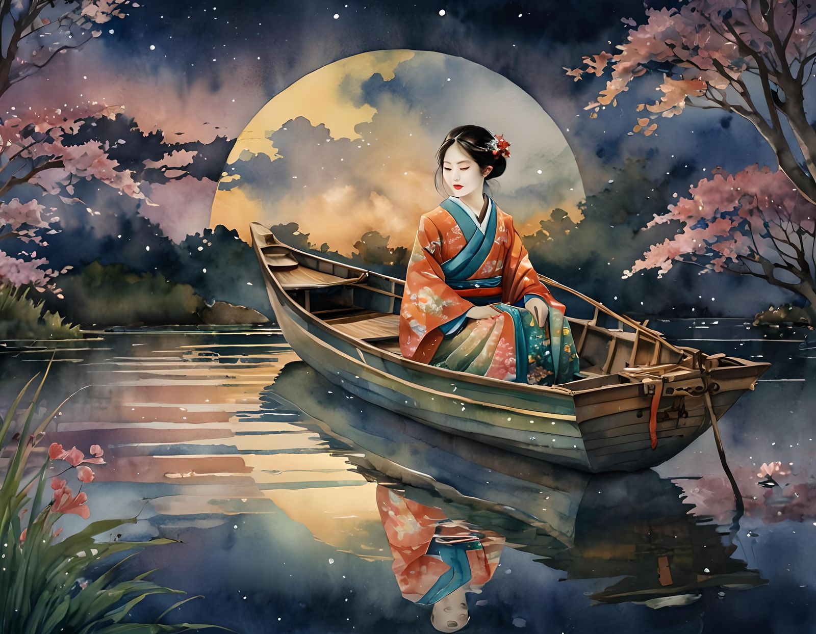 Japanese woman on the river   by @That cinema teacher