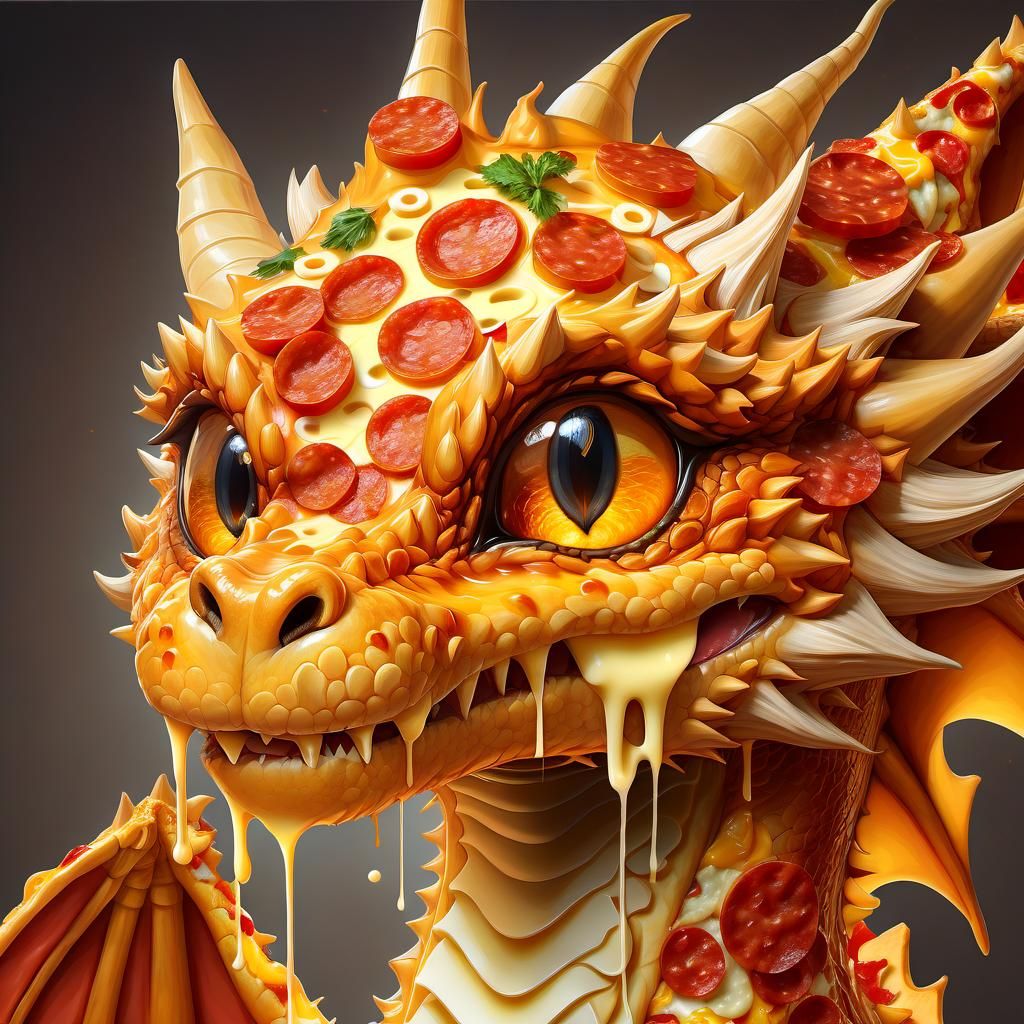 Pizza Dragon - AI Generated Artwork - NightCafe Creator