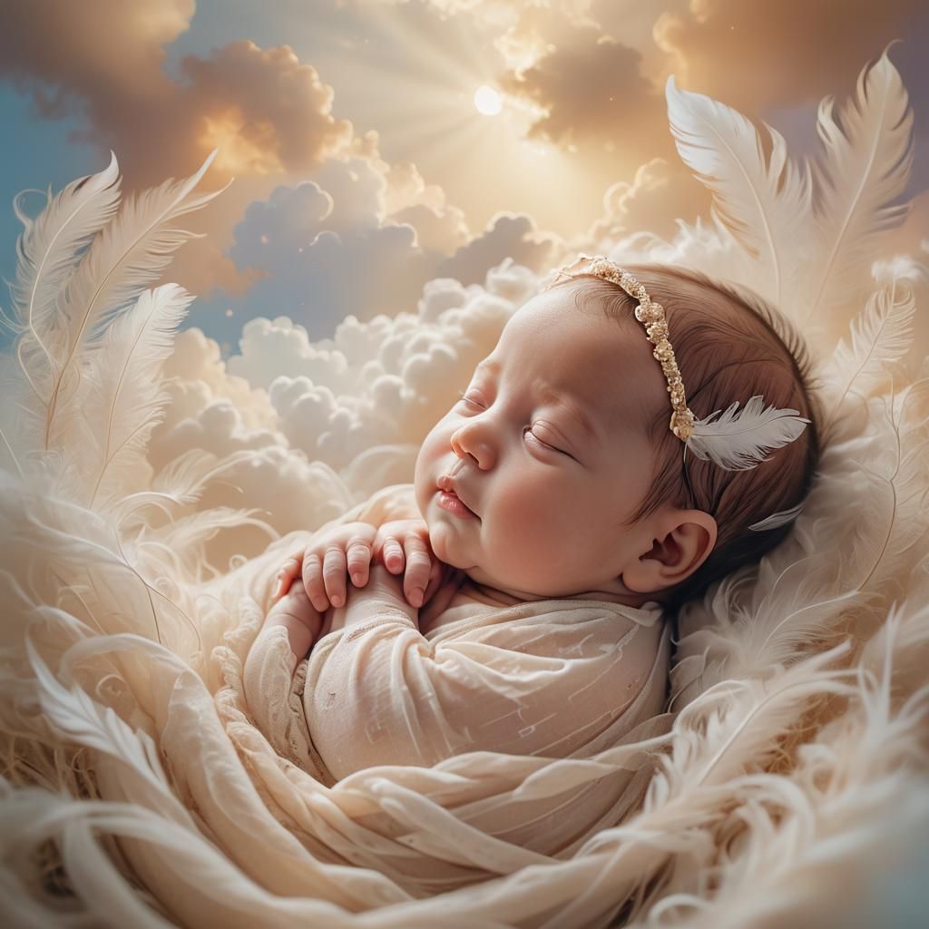 Ethereal Unborn Baby in Womb with Heavenly Light