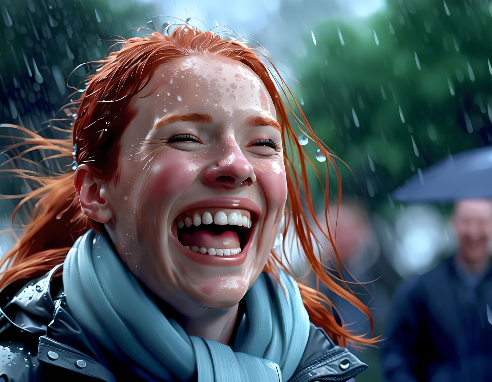 Laughter in the rain... - AI Generated Artwork - NightCafe Creator