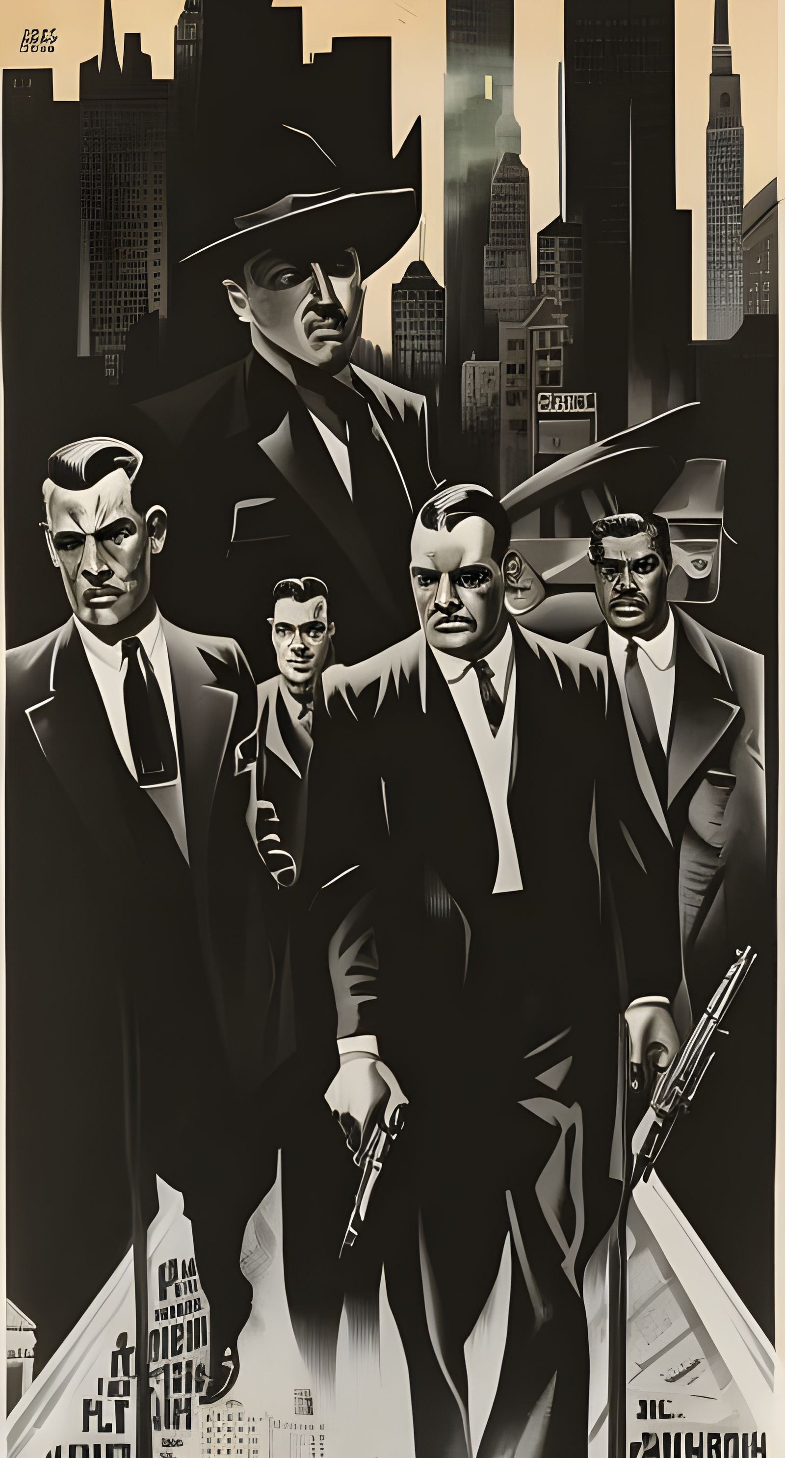 Film Noir, Vintage Gangster Movie Poster   by @Rietpetiet 