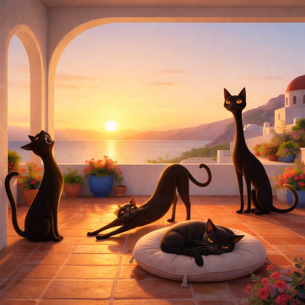 cats at sunrise