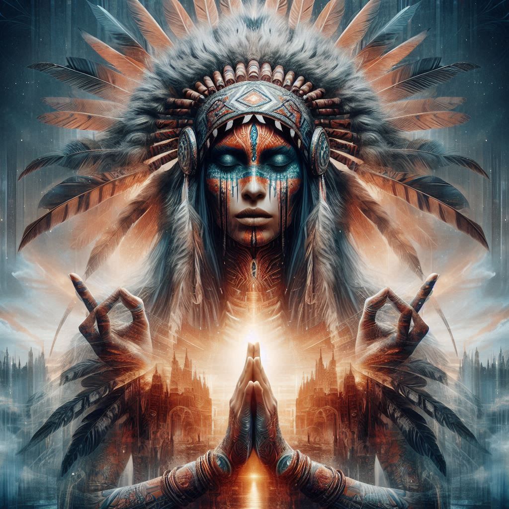 double exposure beautiful fantasy portrait landscape..