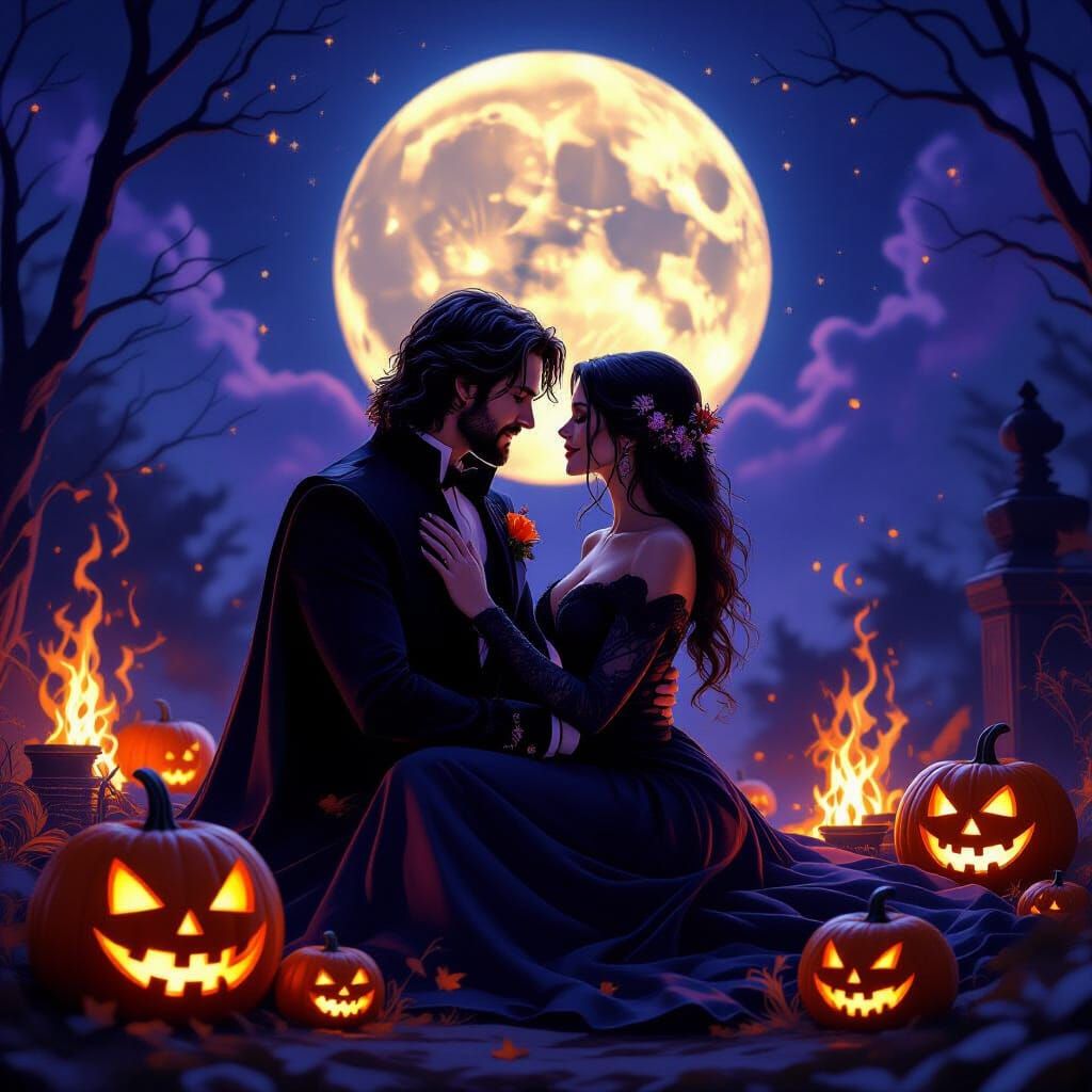Halloween festival retiual  couple romentic    by @beauty