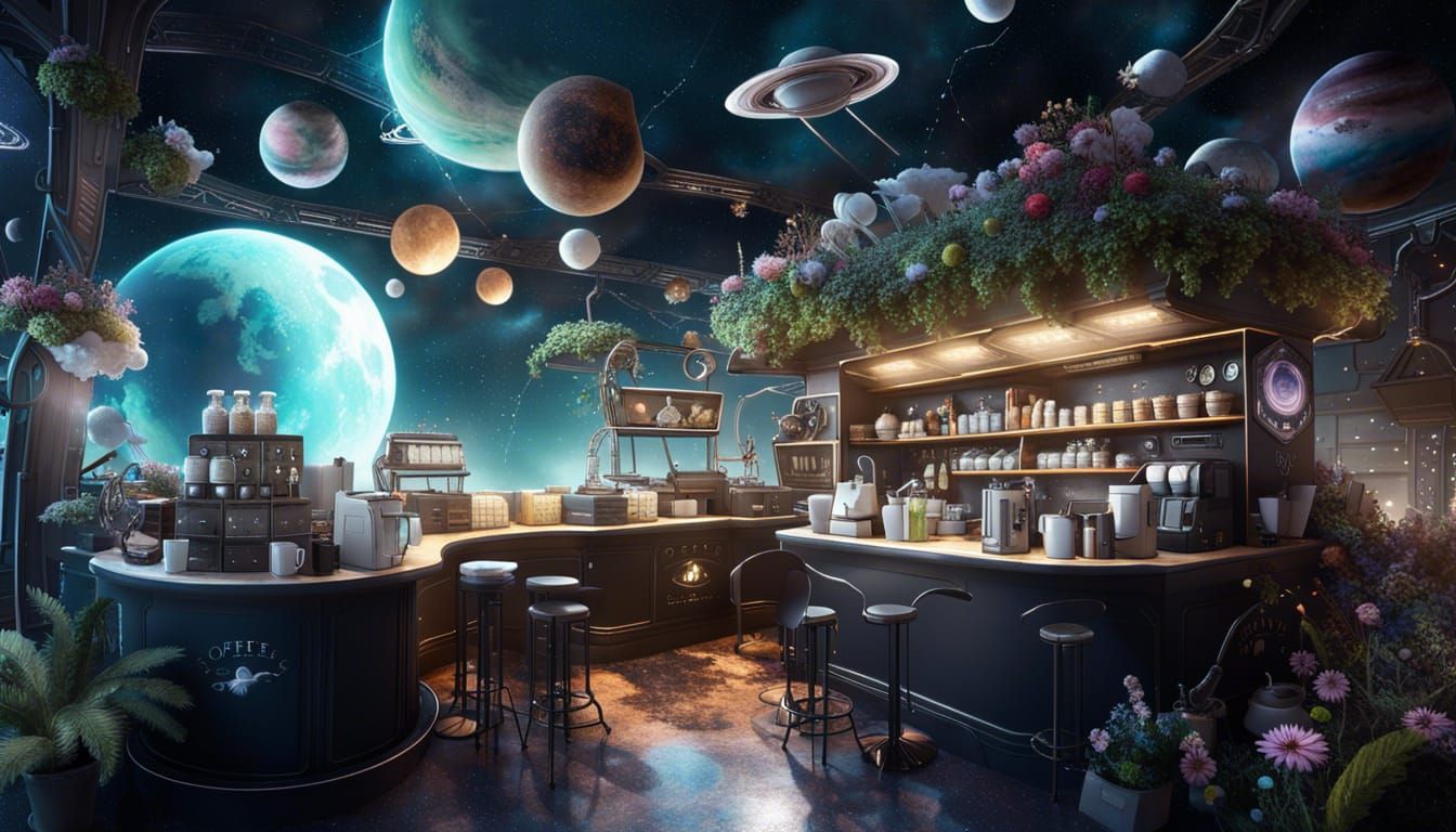 Space Cafe #2 - AI Generated Artwork - NightCafe Creator