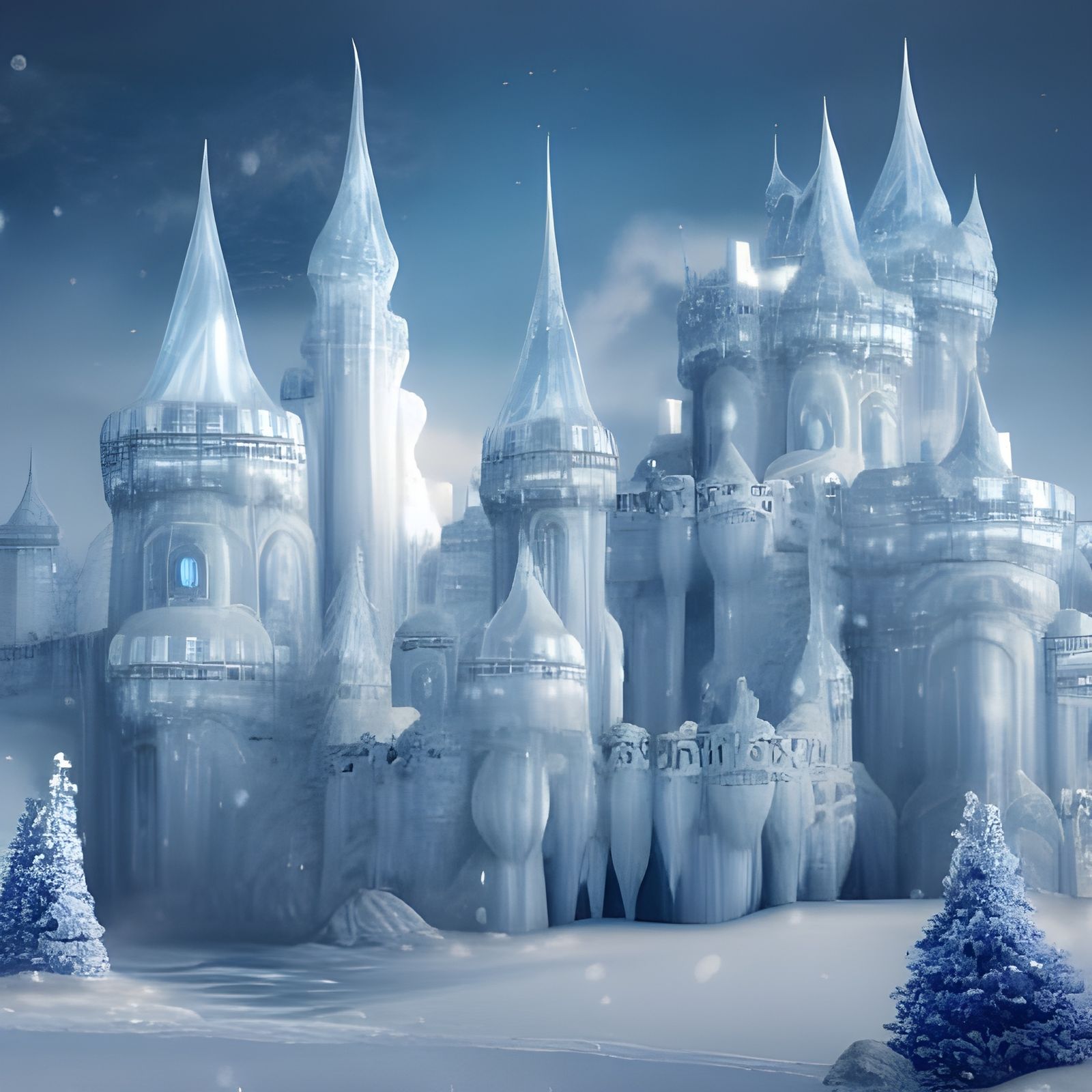 Ice Castle 3 - AI Generated Artwork - NightCafe Creator