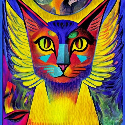 Cat, Neo-Fauvism - AI Generated Artwork - NightCafe Creator