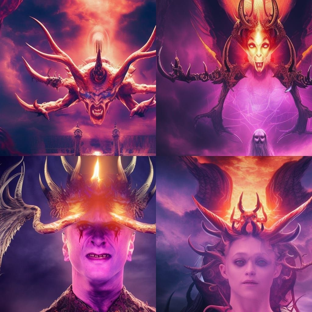 Detailed 16K UHD Image of Satan in Demon Form