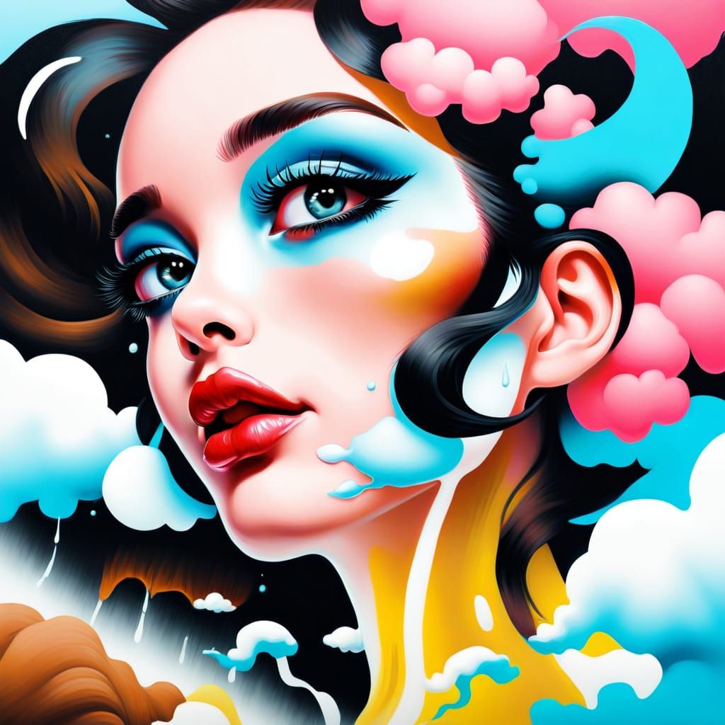 Neon Oil Airbrush 🖼 Air Graphic Print ✖ Stardust Portrait