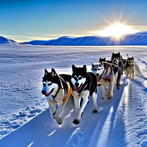 Musher pulled dog team AI Generated Artwork NightCafe Creator