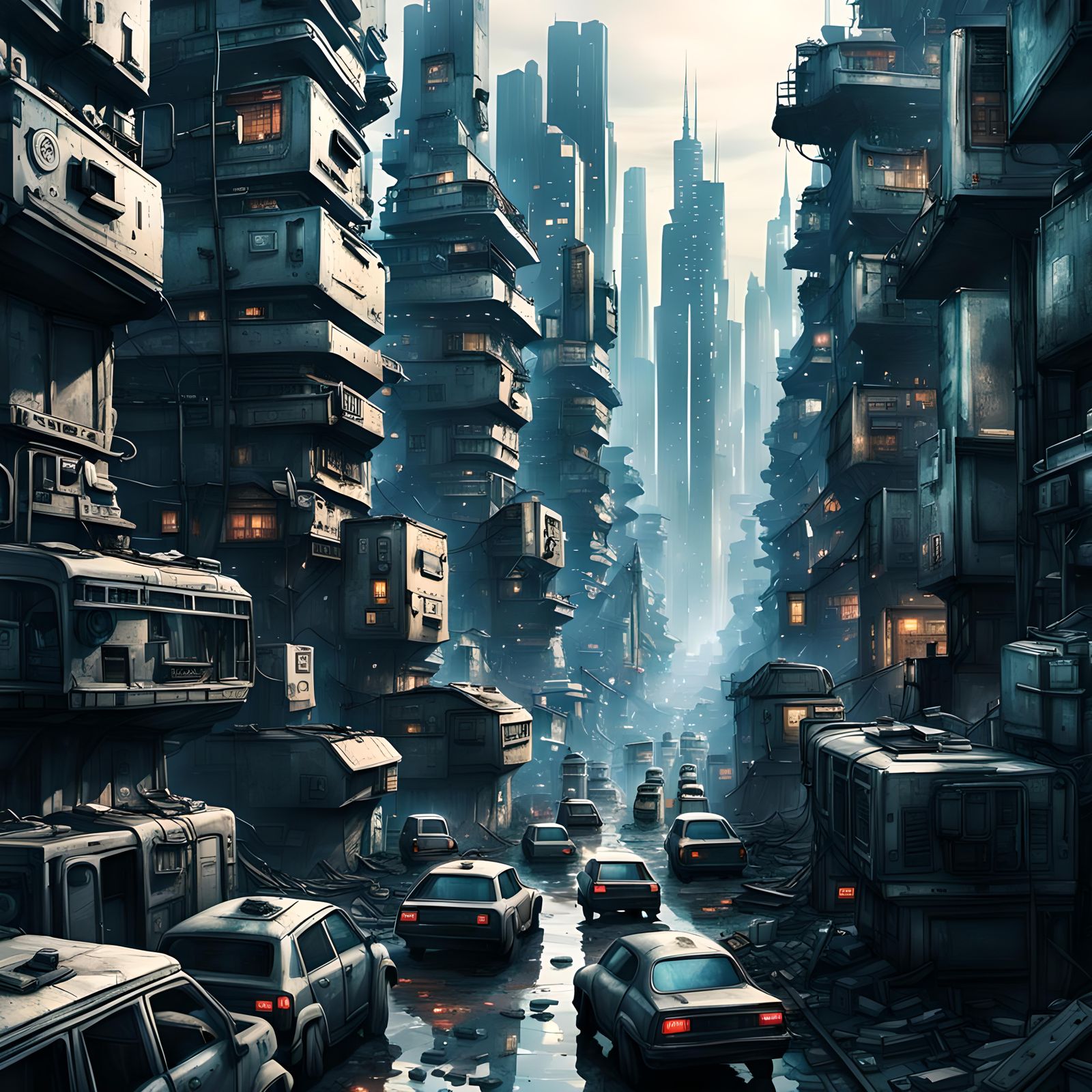 Welcome to Dystopia - AI Generated Artwork - NightCafe Creator