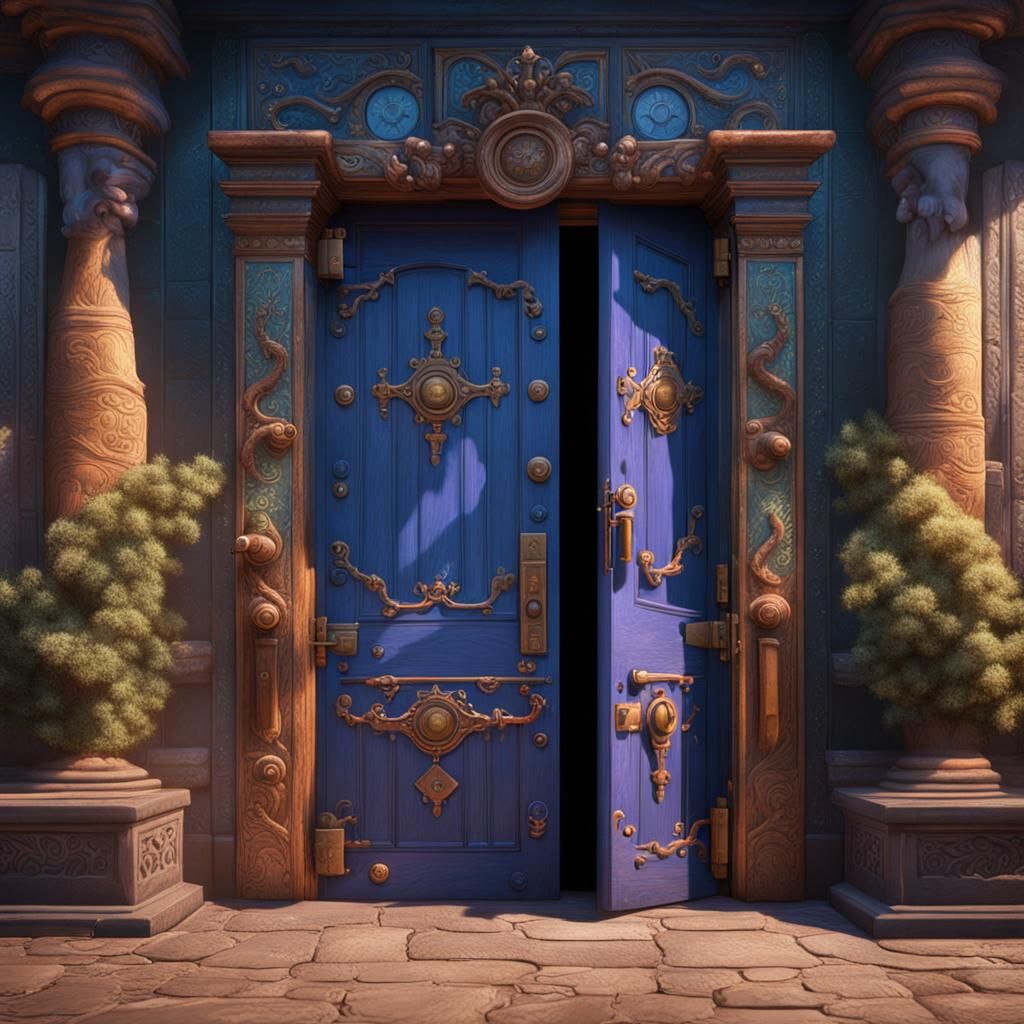 A door with hands that opens another door, Pixar style