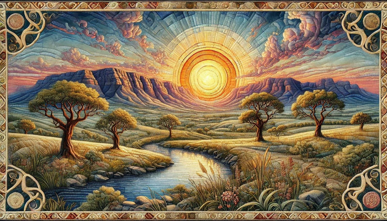 Sunset in Magaliesberg in quilt-craft 🌅 03