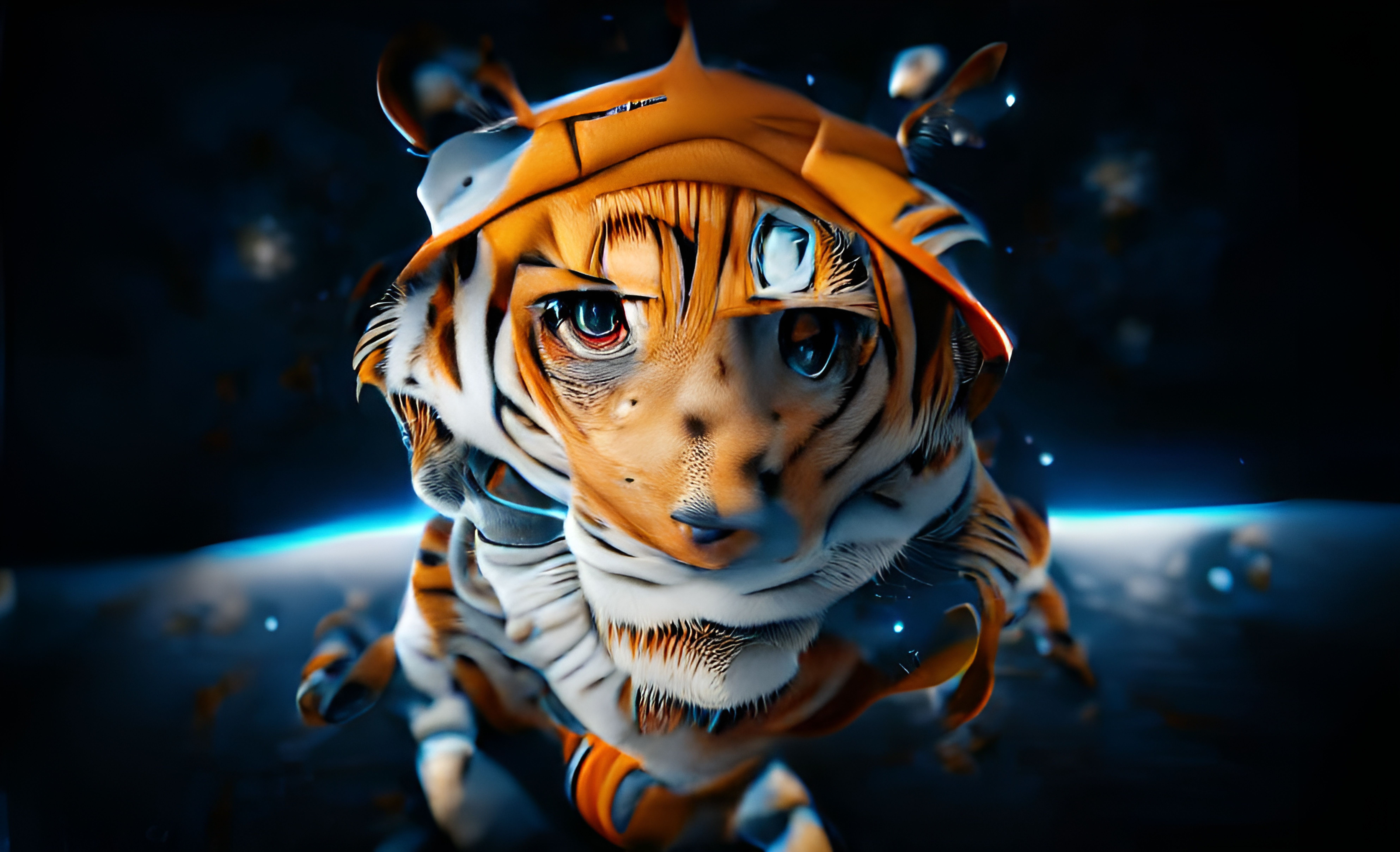 Anime, tiger, laughter, clock, camera, swamp, HD, 4K, AI Generated