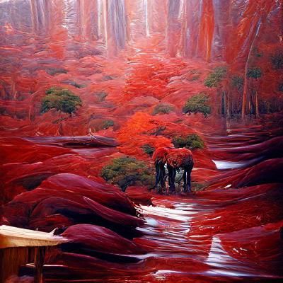 Japanese red forest - AI Generated Artwork - NightCafe Creator