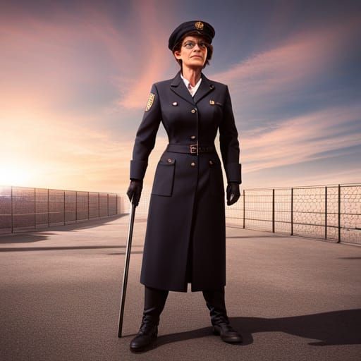 Sarah Palin dressed as a prison guard. - AI Generated Artwork ...