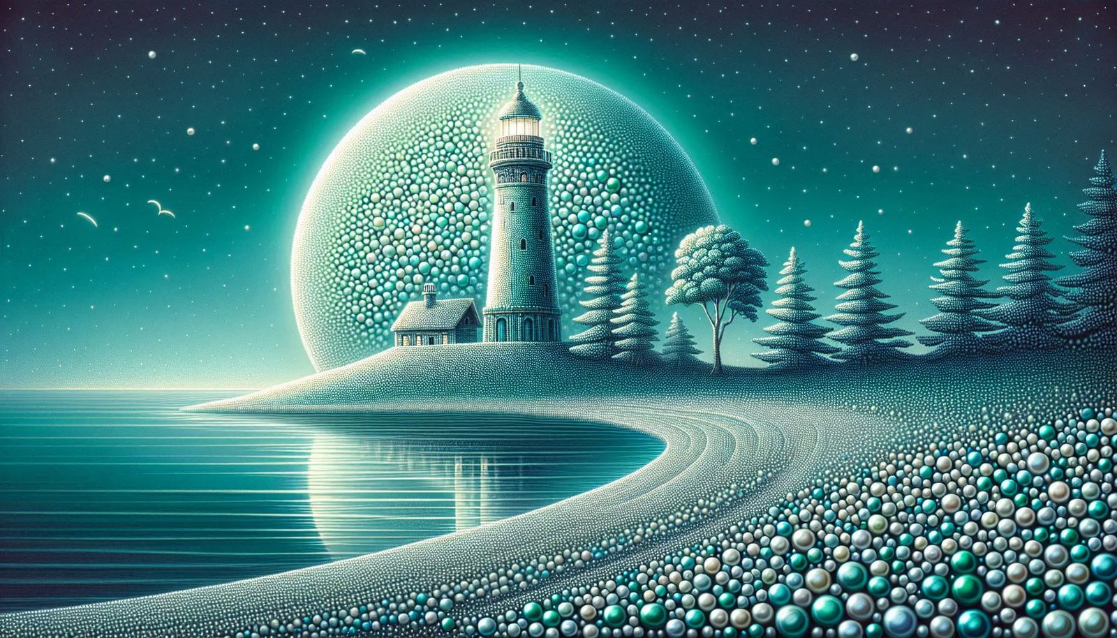 Pearlescent lighthouse